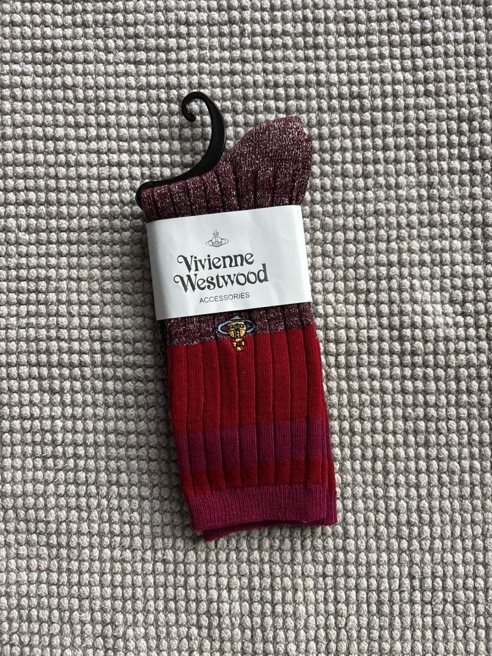 Vivienne Westwood Red & Burgundy Striped Socks